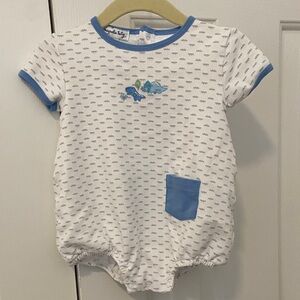 Magnolia Baby Blue and White Bubble with Dinosaur Design